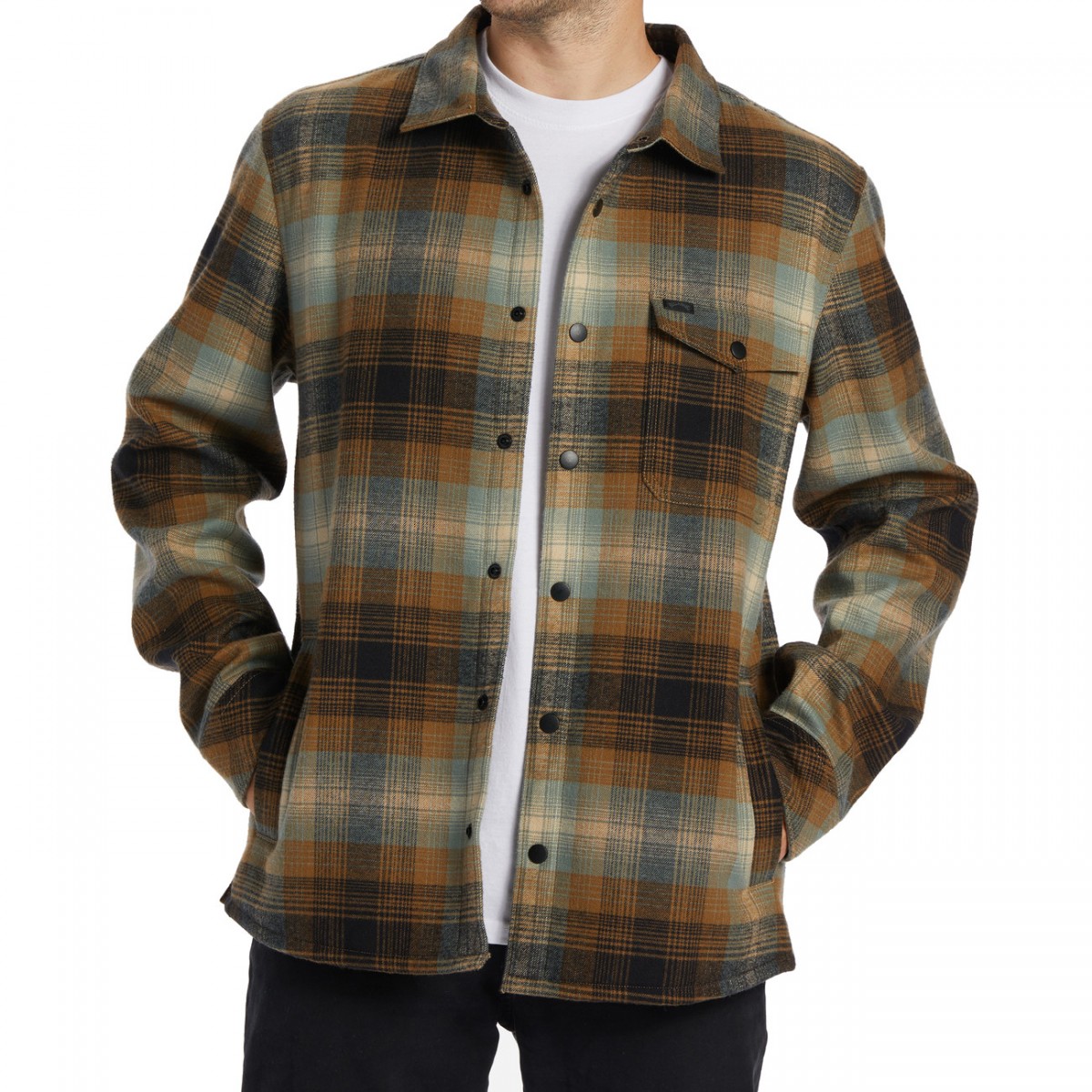 Billabong Furnace Bonded Flannel Dark Camisa Desssliza3