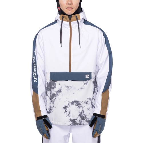 Chaqueta de snowboard 686 Mns Waterproof Anorak White Clrblk