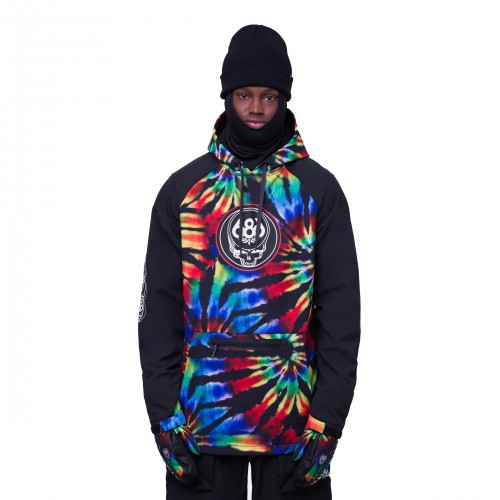 Sudadera de snowboard 686 Mns Waterproof Hoody Grateful Dead Black Tie Dye