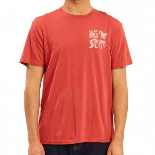 Camiseta Billabong Wrangler Lands Tee Crimson