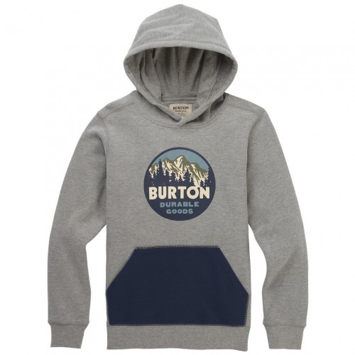 Burton Boys Taproot Pullover Hoodie Gray Heather