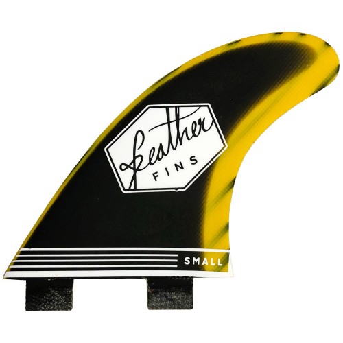 Quilla de surf Feather Fins Fiberglass Dual Tab Black/Yellow