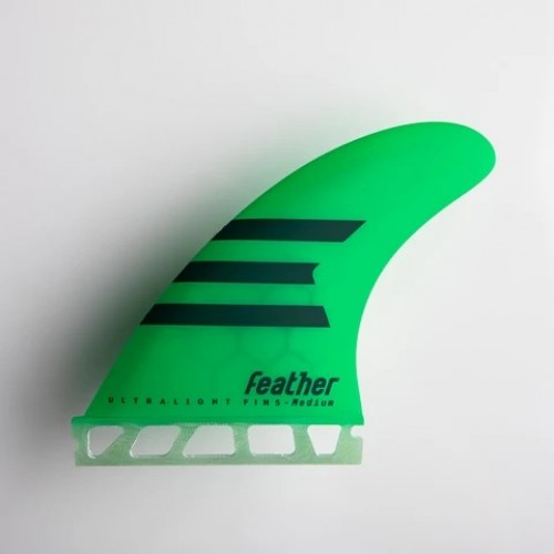 Quilla de surf Feather Fins Ultralight Hexa Core HC Single Tab Green
