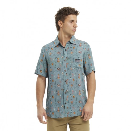 Camisa Hydroponic SB Aloha Shirt Teal