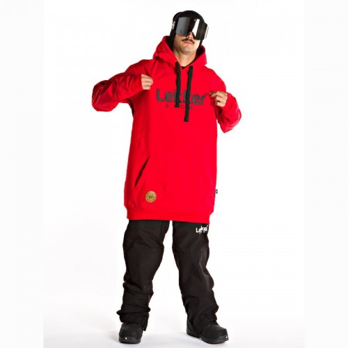 Sudadera de snowboard Lekker Snow Tall Hoodie 10K Hot Red