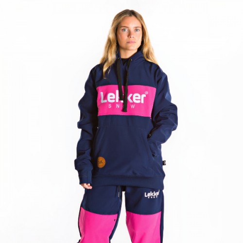 Sudadera de snowboard Lekker Snow Tall Hoodie 10K Navy/Pink
