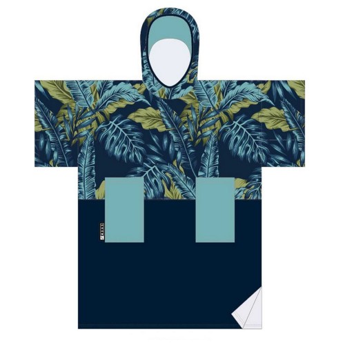 Poncho de surf Madness After Surf Gear Blue Leaf