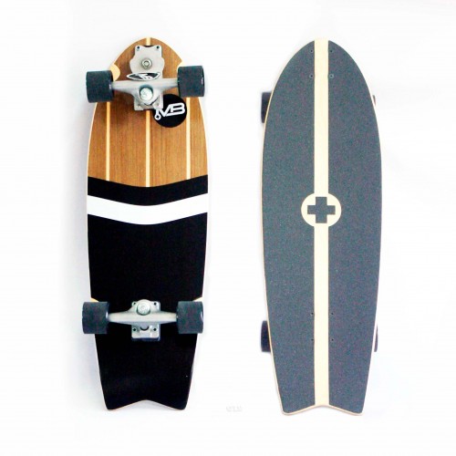  Manual Boards Surf City Skull Wood Black 31"