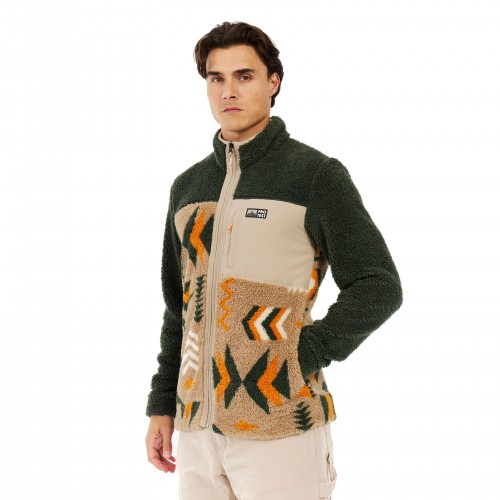 Sudadera de snowboard Protest Don Outdoor Full Zip Top Kale Green