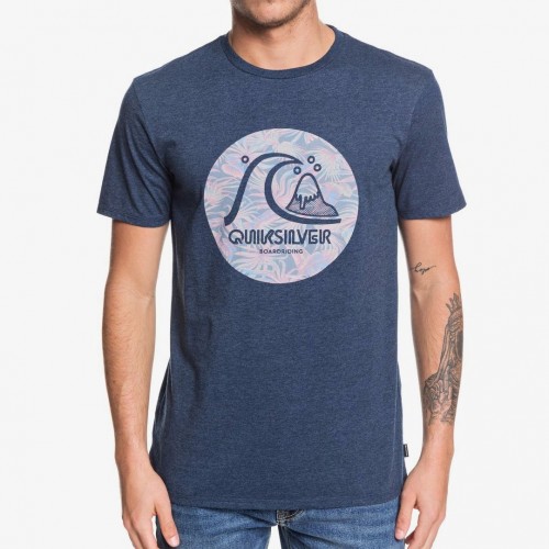 Camiseta Quiksilver Custom Prints Tee Moonlit Ocean Heather