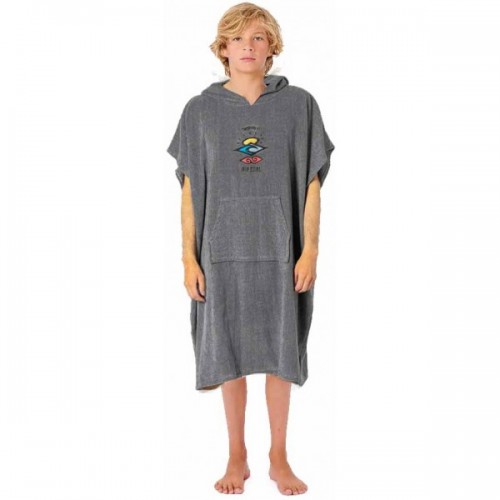 Poncho de surf Rip Curl Icons Hooded Towel Boy Grey