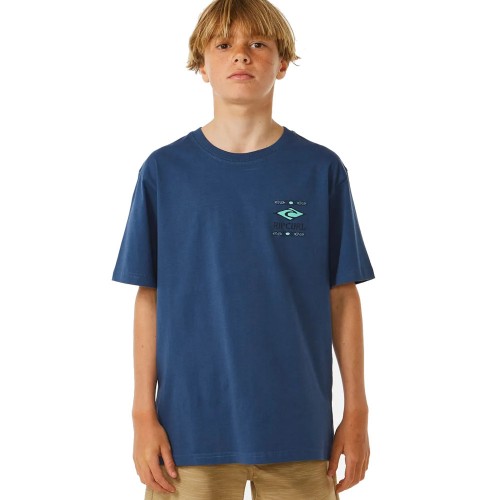 Camiseta Rip Curl Lost Islands Tee Boy Vintage Navy