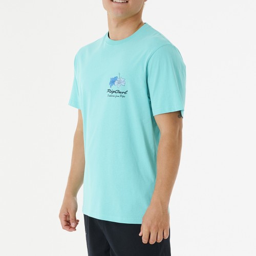 Camiseta Rip Curl Postcards Hibiscus Tee Aqua