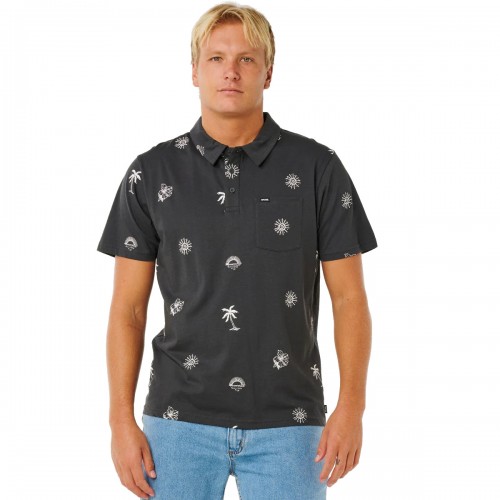 Camiseta Rip Curl Sessions Polo Washed Black