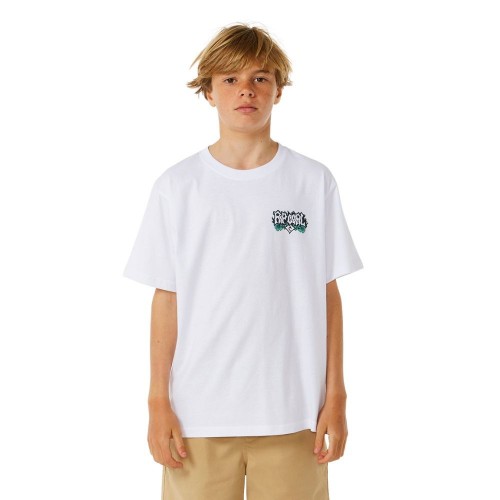 Camiseta Rip Curl Skull Slob Tee Boy White