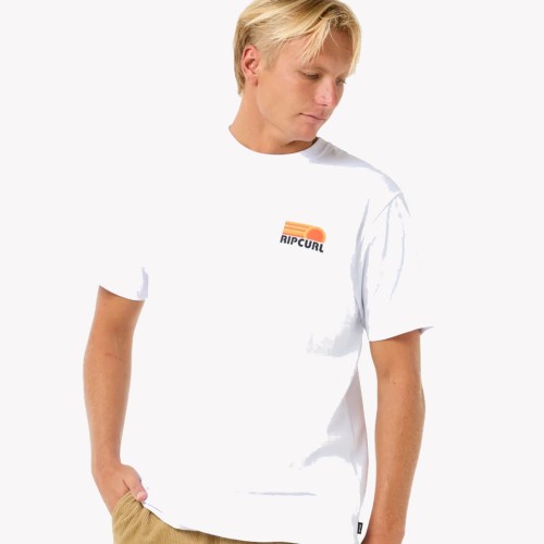Camiseta Rip Curl Surf Revival Stacked Tee White