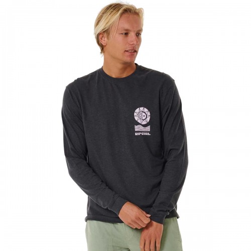 Camiseta Rip Curl SWC Lines L/S Tee Washed Black