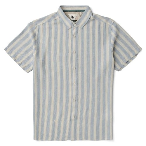 Camisa Vissla Grad Stripe Shirt Faded Denim