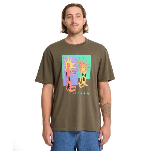 Camiseta Volcom Longo Cats Bsc Tee Sage Leaf