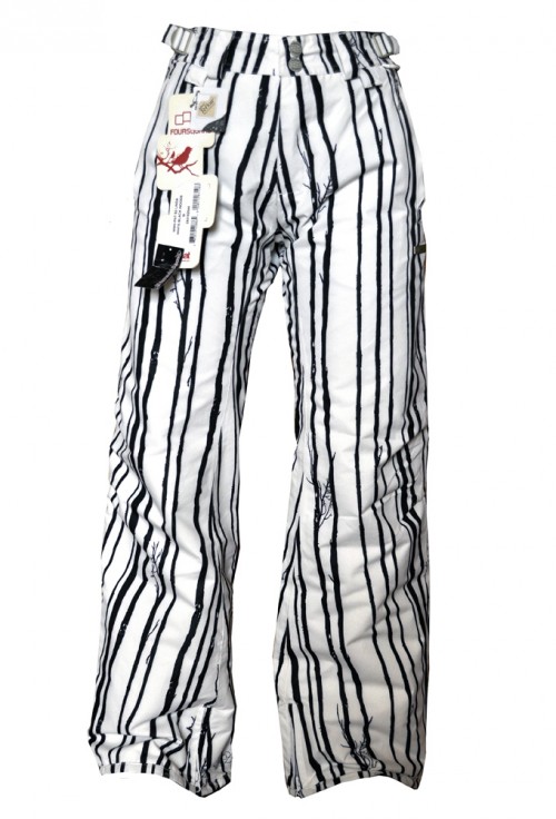Pantalones de snowboard Foursquare Linda Pants White Black Woods