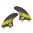 Quilla de surf Feather Fins Quad Rear Ultralight Click Tab Black/Yellow